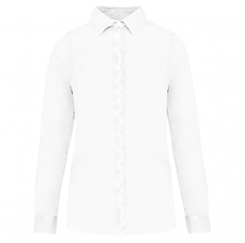 washed white Camisa ecorresponsable efecto lavado mujer