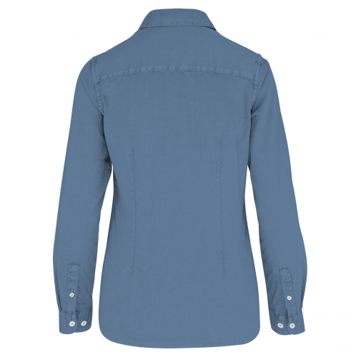 washed cool blue Camisa ecorresponsable efecto lavado mujer