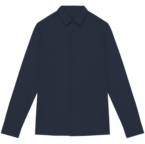 navy blue Camisa ecorresponsable de punto jersey hombre