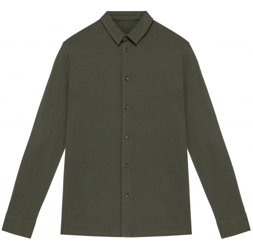organic khaki Camisa ecorresponsable de punto jersey hombre
