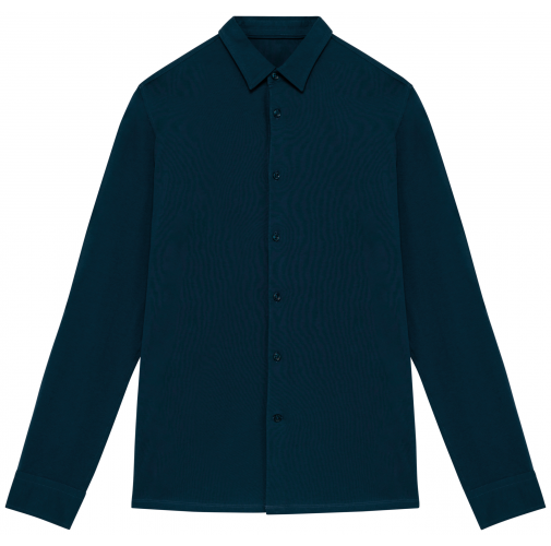 peacock blue Camisa ecorresponsable de punto jersey hombre