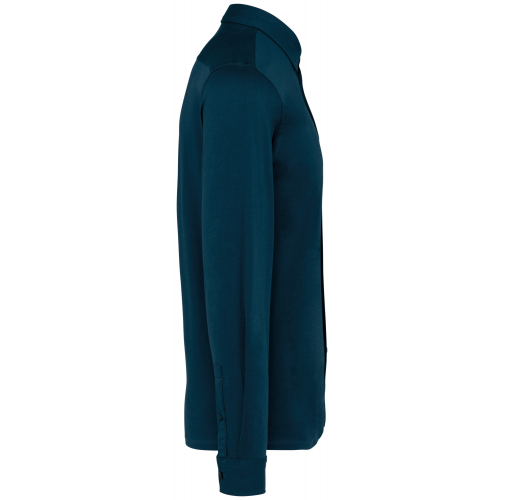 peacock blue Camisa ecorresponsable de punto jersey hombre