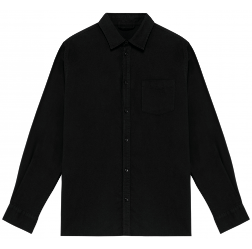 black Camisa ecorresponsable de franela hombre