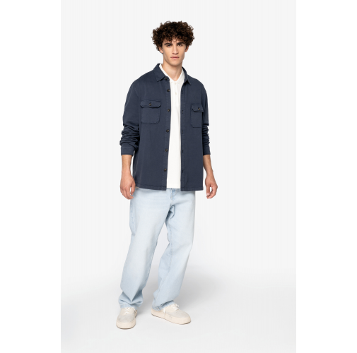 Sobrecamisa ecorresponsable efecto lavado de felpa perchada hombre