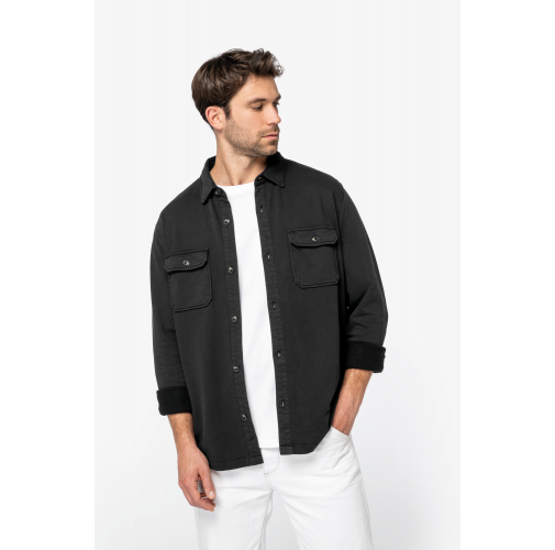 Sobrecamisa ecorresponsable efecto lavado de felpa perchada hombre