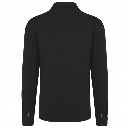 washed black Sobrecamisa ecorresponsable efecto lavado de felpa perchada hombre