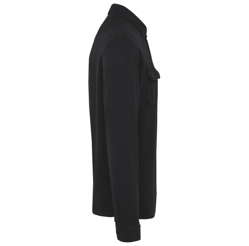 washed black Sobrecamisa ecorresponsable efecto lavado de felpa perchada hombre