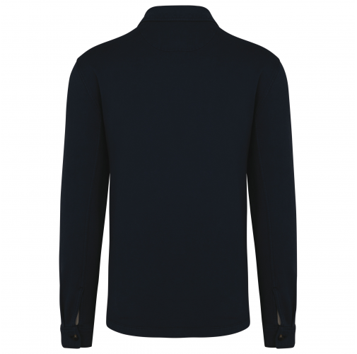 washed navy blue Sobrecamisa ecorresponsable efecto lavado de felpa perchada hombre