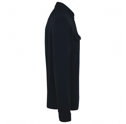 washed navy blue Sobrecamisa ecorresponsable efecto lavado de felpa perchada hombre