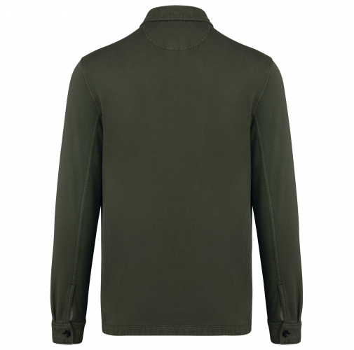 washed organic khaki Sobrecamisa ecorresponsable efecto lavado de felpa perchada hombre