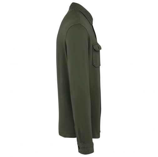 washed organic khaki Sobrecamisa ecorresponsable efecto lavado de felpa perchada hombre
