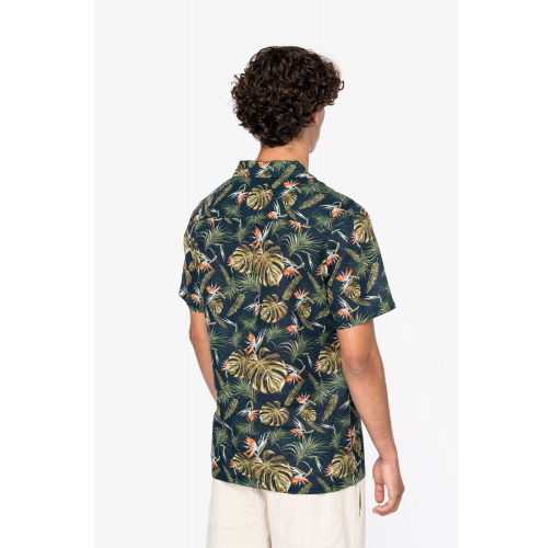 Camisa ecorresponsable con estampado hawaiano hombre