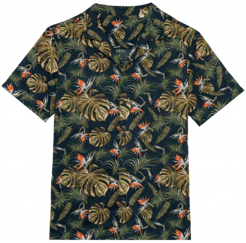 Camisa ecorresponsable con estampado hawaiano hombre