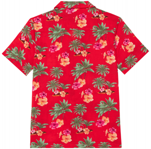 Camisa ecorresponsable con estampado hawaiano hombre