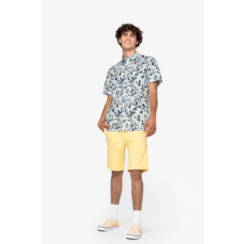 Camisa ecorresponsable con estampado vegetal hombre