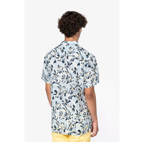 Camisa ecorresponsable con estampado vegetal hombre