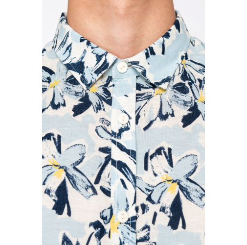 Camisa ecorresponsable con estampado vegetal hombre