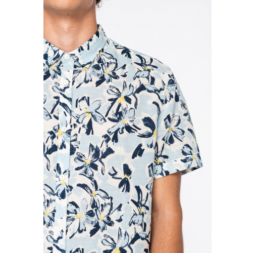Camisa ecorresponsable con estampado vegetal hombre