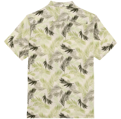 ivory palm leaves Camisa ecorresponsable con estampado vegetal hombre