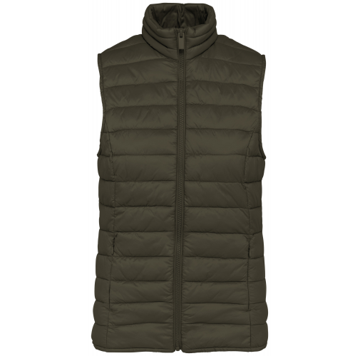 organic khaki Chaleco ecorresponsable ligero mujer