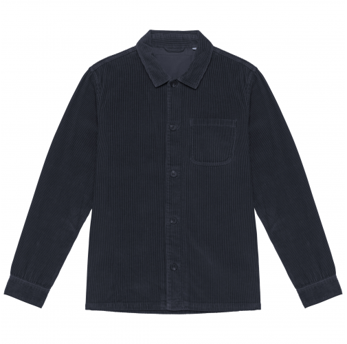 washed navy blue Chaqueta ecorresponsable de pana hombre