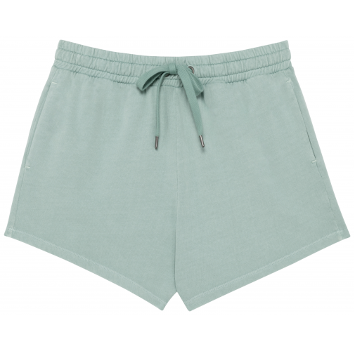 washed jade green Short ecorresponsable French Terry mujer