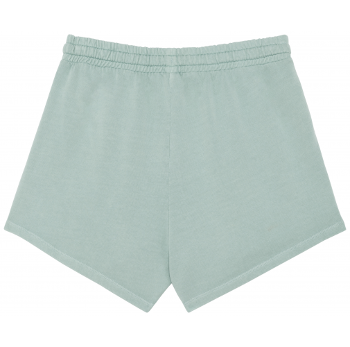 washed jade green Short ecorresponsable French Terry mujer