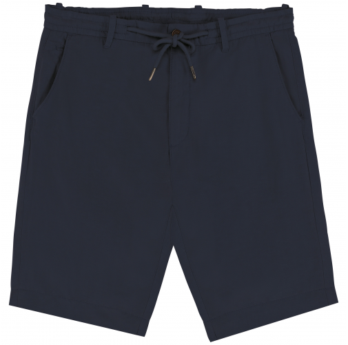 navy blue Bermuda de lyocell y lino mujer