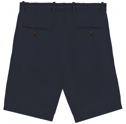 navy blue Bermuda de lyocell y lino mujer