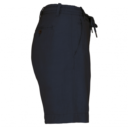 navy blue Bermuda de lyocell y lino mujer