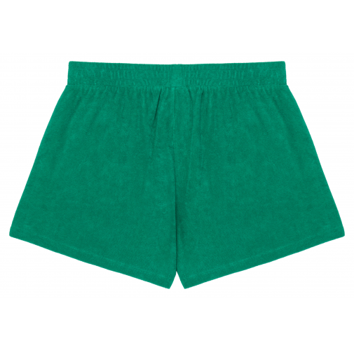 malachite green Short ecorresponsable de rizo mujer