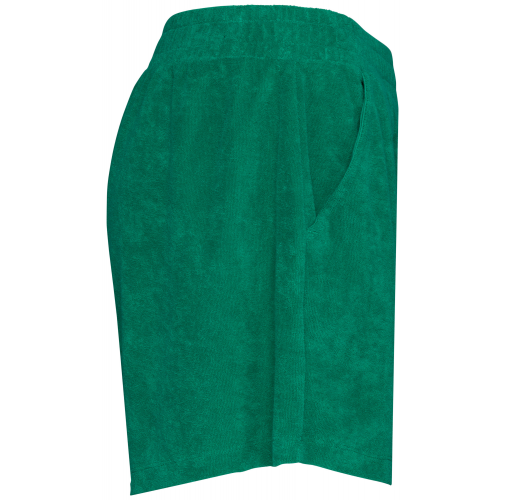 malachite green Short ecorresponsable de rizo mujer