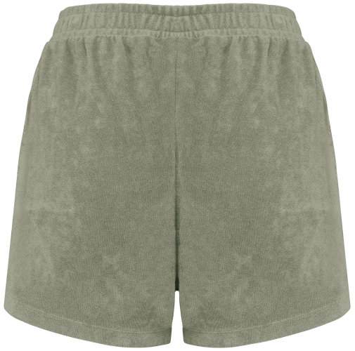 almond green Short ecorresponsable de rizo mujer