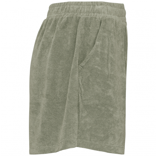 almond green Short ecorresponsable de rizo mujer