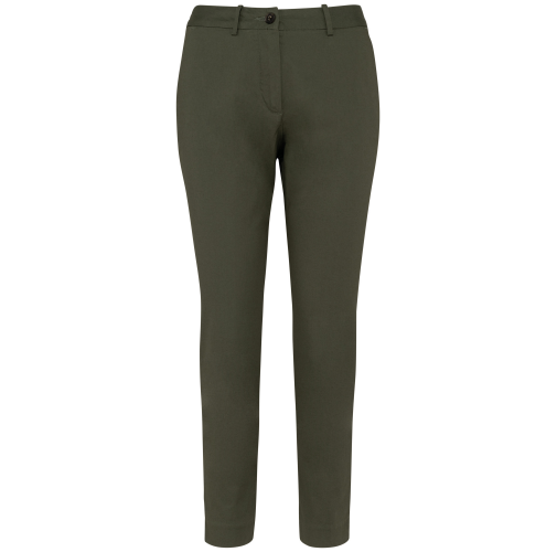 organic khaki Pantalón chino 7/8 ecorresponsable mujer