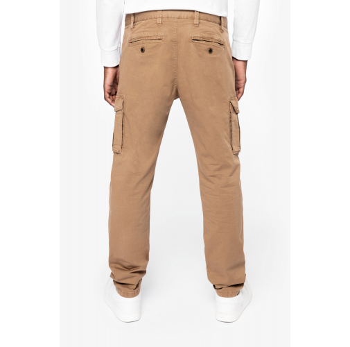 Pantalón cargo ecorresponsable efecto lavado hombre