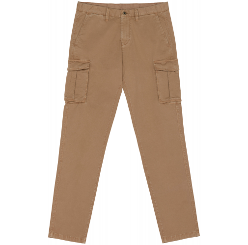 washed dark camel Pantalón cargo ecorresponsable efecto lavado hombre