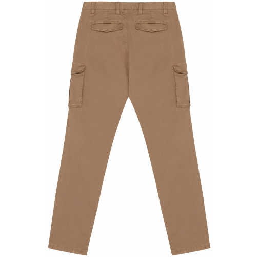 washed dark camel Pantalón cargo ecorresponsable efecto lavado hombre