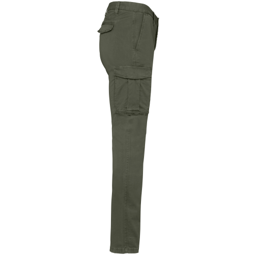 washed organic khaki Pantalón cargo ecorresponsable efecto lavado hombre