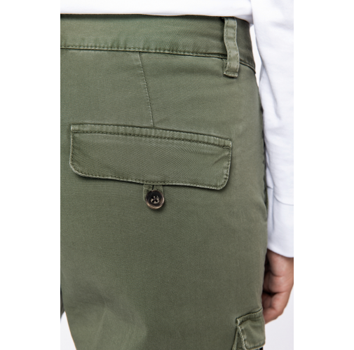 Pantalón cargo ecorresponsable efecto lavado mujer