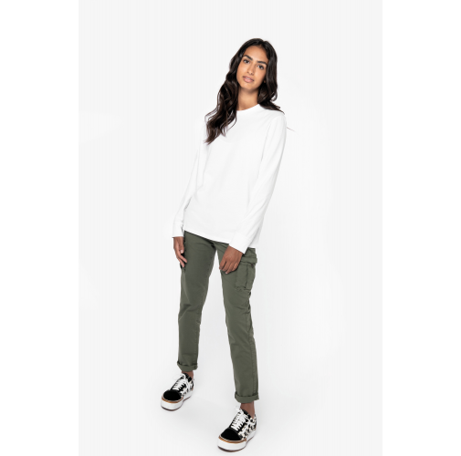 Pantalón cargo ecorresponsable efecto lavado mujer