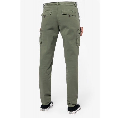 Pantalón cargo ecorresponsable efecto lavado mujer
