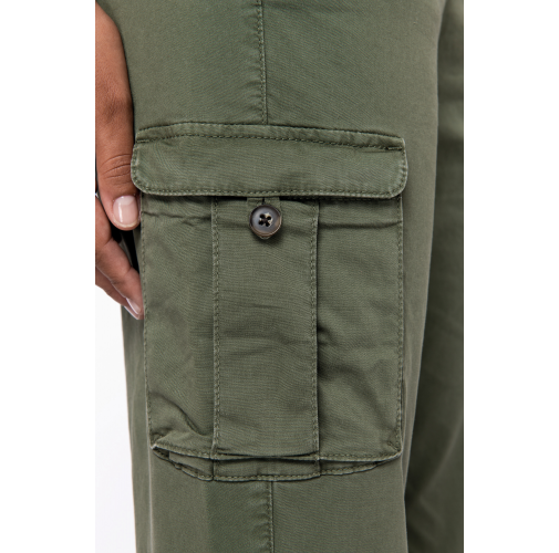 Pantalón cargo ecorresponsable efecto lavado mujer