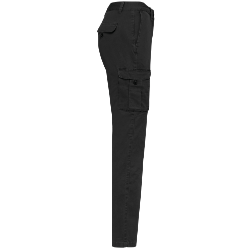 washed black Pantalón cargo ecorresponsable efecto lavado mujer