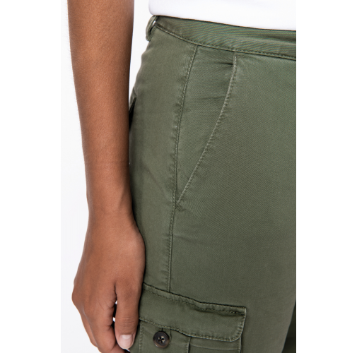 Pantalón cargo ecorresponsable efecto lavado mujer