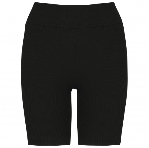 black Short ecorresponsable de canalé mujer