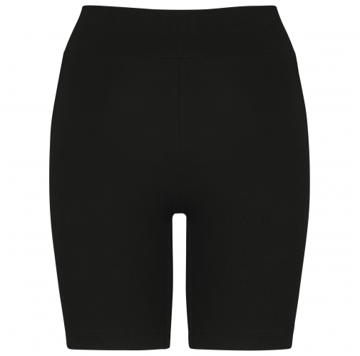 black Short ecorresponsable de canalé mujer