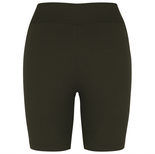 organic khaki Short ecorresponsable de canalé mujer