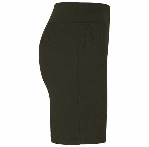 organic khaki Short ecorresponsable de canalé mujer