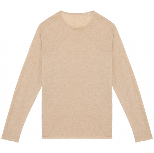 beige sand heather Jersey ecorresponsable cuello redondo de lyocell hombre